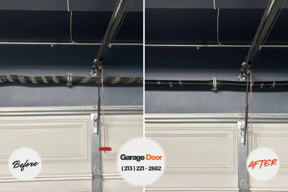 Before and after: garage door repair River Hills, WI